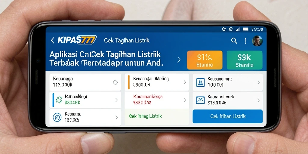Antarmuka KIPAS777 untuk cek tagihan listrik yang sederhana dan efektif.