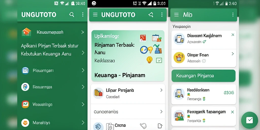 Antarmuka sederhana UNGUTOTO untuk pengajuan pinjaman.