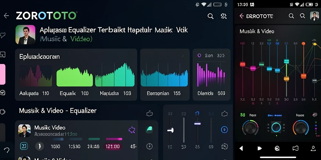 Antarmuka pengguna ZOROTOTO yang sederhana dan menarik untuk pengaturan Equalizer.